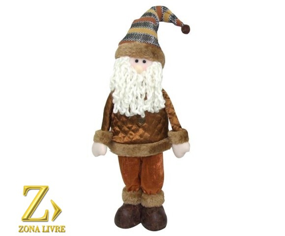 BONECO NOEL MARROM 50CM