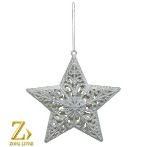 ENFEITE NATALINO ESTRELA 12CM PRATA