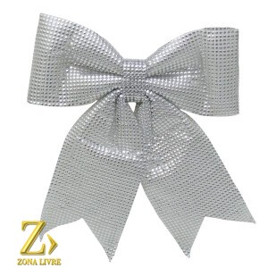 ENFEITE NATALINO LAÇO 35CM PRATA