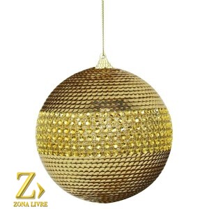 ENFEITE NATALINO BOLA DOURADA 08CM