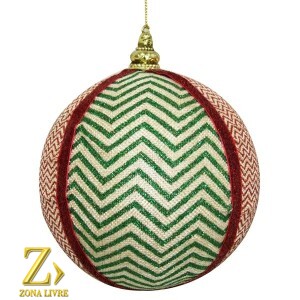ENFEITE NATALINO BOLA VERMELHO/ VERDE 10CM