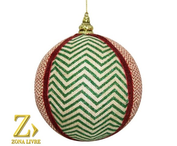 ENFEITE NATALINO BOLA VERMELHO/ VERDE 10CM