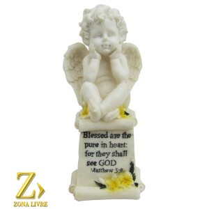 ANJO RESINA BRANCO 15CM