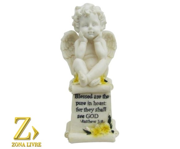 ANJO RESINA BRANCO 15CM