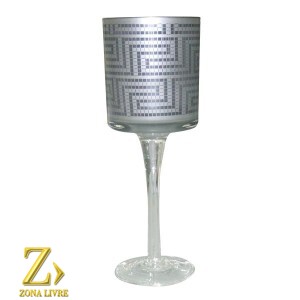 CASTICAL DE VIDRO PRATA 25CM