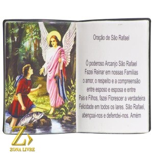PORTA CANETAS LIVRO DE ORAÇÃO ARCANJO RAFAEL 14X11CM