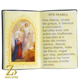 PORTA CANETA LIVRO DE ORAÇÃO AVE MARIA 14X11CM