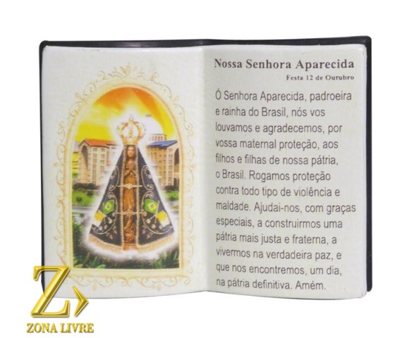 PORTA CANETA LIVRO DE ORAÇÃO NOSSA SENHORA APARECIDA 14X11CM