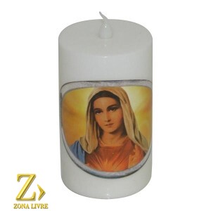 VELA COM LUZ SAGRADO CORAÇÃO DE MARIA 11CM