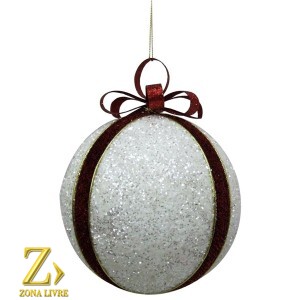 BOLA VERM/BRANCA 10CM