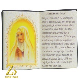 PORTA CANETA LIVRO DE ORAÇÃO RAINHA DA PAZ 14X11CM