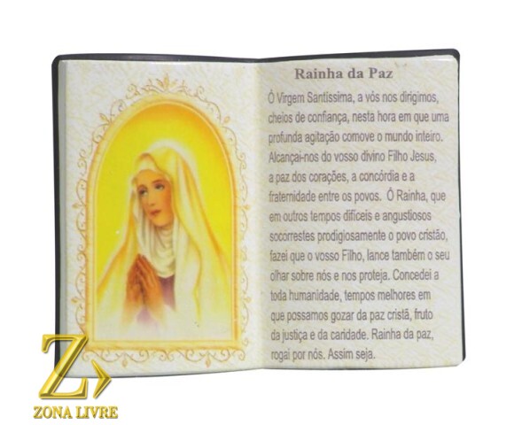 PORTA CANETA LIVRO DE ORAÇÃO RAINHA DA PAZ 14X11CM
