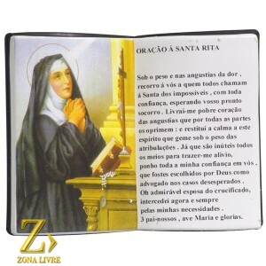 PORTA CANETA LIVRO DE ORAÇÃO SANTA RITA 14X11CM
