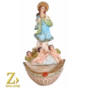 PORTA ÁGUA BENTA IMACULADA CONCEIÇÃO 17CM