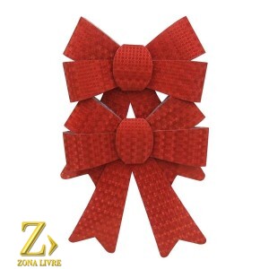 JG 2 ENFEITES NATALINO 25CM VERMELHO