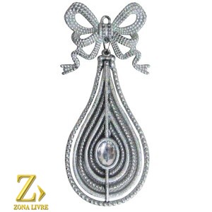 ENFEITE NATALINO PRATA 15CM