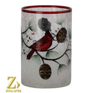 CASTICAL DE VIDRO DOURADO 18CM