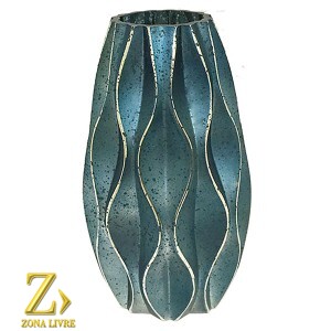 VASO DE CERAMICA AZUL 12X23CM