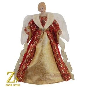 ANJO 60CM VERMELHO/DOURADO