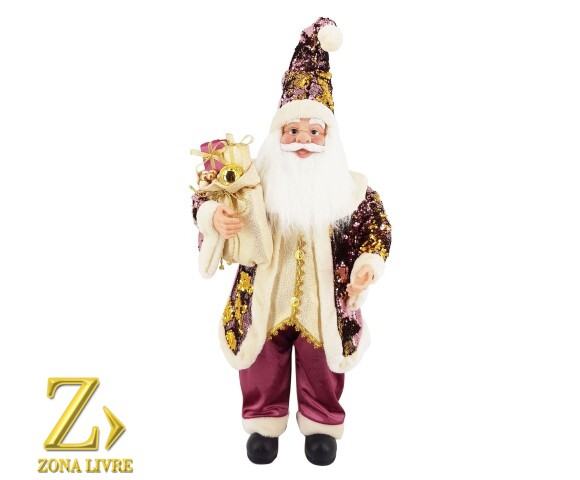 PAPAI NOEL100CM PURPLE/DOURADO