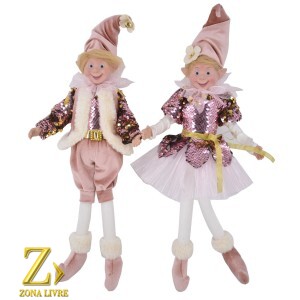 CASAL DUENDE 45CM PURPLE/DOURADO