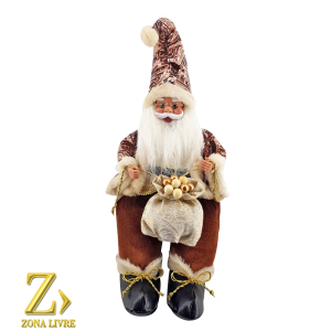 PAPAI NOEL 40CM ROSA/DOURADO