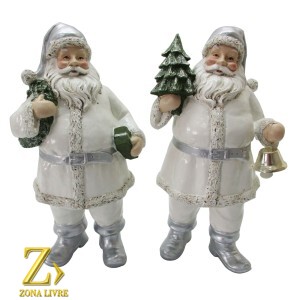 JG 2 PAPAI NOEL RESINA 19CM BRANCO