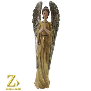 ANJO RESINA DOURADO 38CM