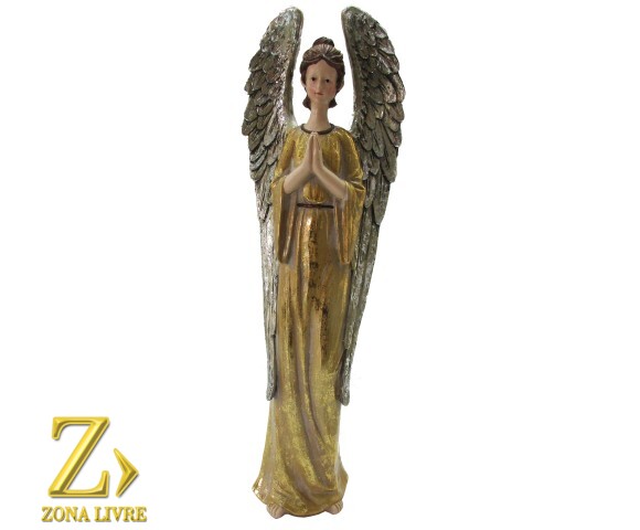 ANJO RESINA DOURADO 38CM