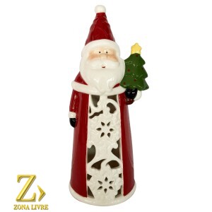 PAPAI NOEL CERAMICA C/LED 21CM