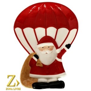 PAPAI NOEL TRAVESSA CERAMICA 28X21CM