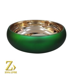 VASO DE VIDRO VERDE FOSCO AVELUDADO 25.5X8CM