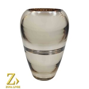 VASO DE VIDRO GOLD METALICO 16X23CM