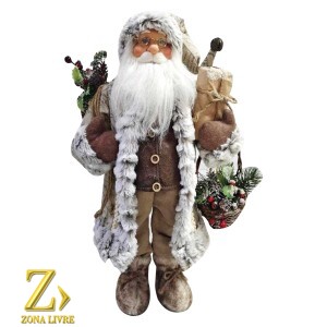 PAPAI NOEL 50CM BRANCO/MARROM