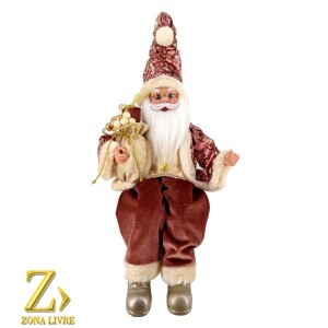 PAPAI NOEL 60CM ROSA/DOURADO