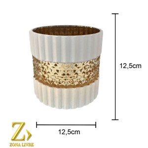  VASO DE VIDRO BRANCO FOSCO 12,5X20CM