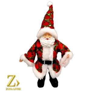 ENFEITE PAPAI NOEL VERMELHO/VERDE 22CM CX/12
