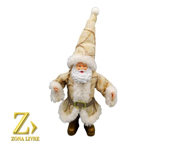 PAPAI NOEL DOURADO/CREME 22CM CX/12