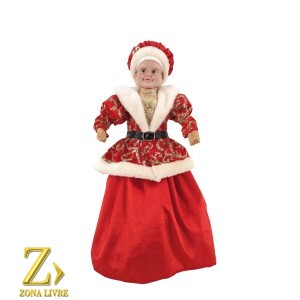 MAMAE NOEL VERMELHO/DOURADO 45CM