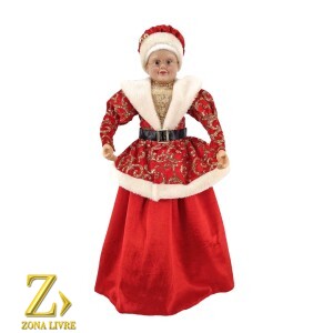 MAMAE NOEL VERMELHO/DOURADO 60CM
