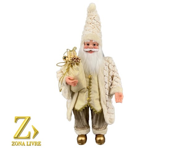 PAPAI NOEL CREME/DOURADO 140CM