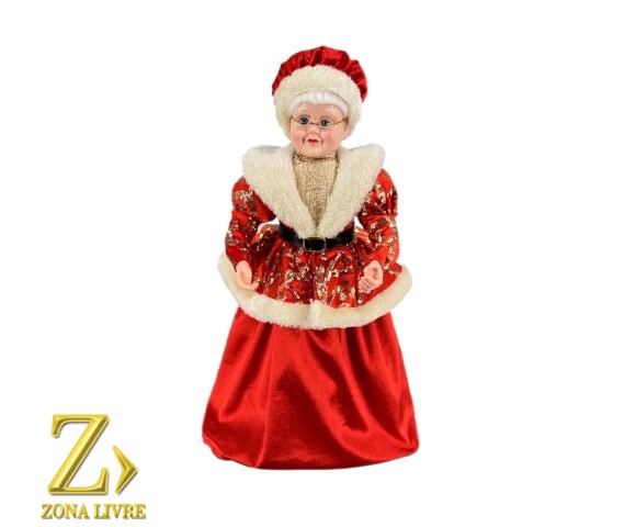 MAMAE NOEL VERMELHO/DOURADO 45CM