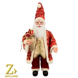 PAPAI NOEL VERMELHO/DOURADO 140CM