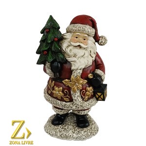 PAPAI NOEL DE RESINA 15CM VERMELHO