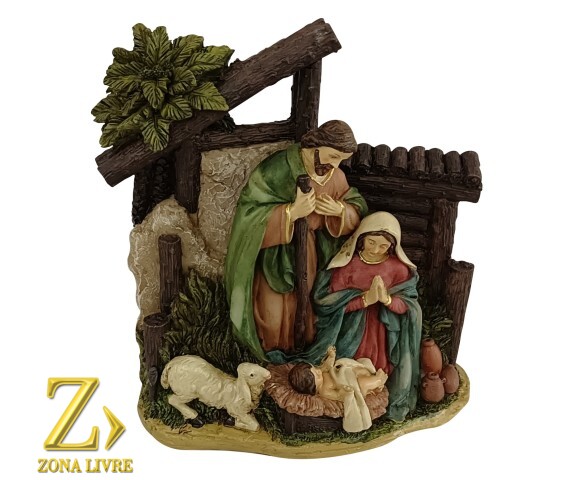 PRESEPIO SAGRADA FAMÍLIA DE RESINA 16CM