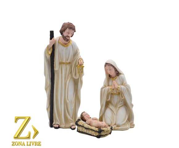 PRESEPIO SAGRADA FAMILIA MARFIM 45CM 3PÇS