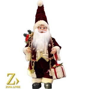PAPAI NOEL MUSICAL VINHO 40CM