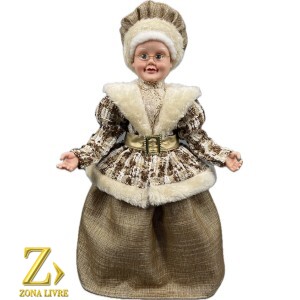 MAMAE NOEL LINHO / MARROM 45CM