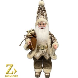 PAPAI NOEL LINHO / MARROM 50CM