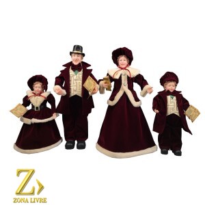 FAMILIA NATALINA VINHO 65CM